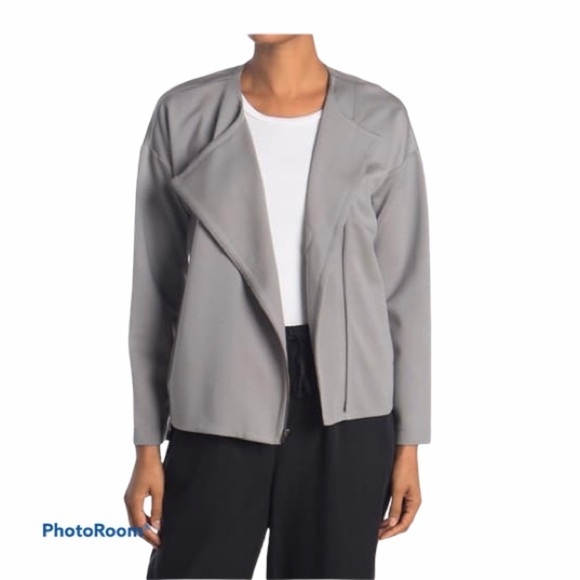 Eileen Fisher NWT Asymmetrical Zip Jacket Stretchy - Picture 1 of 16